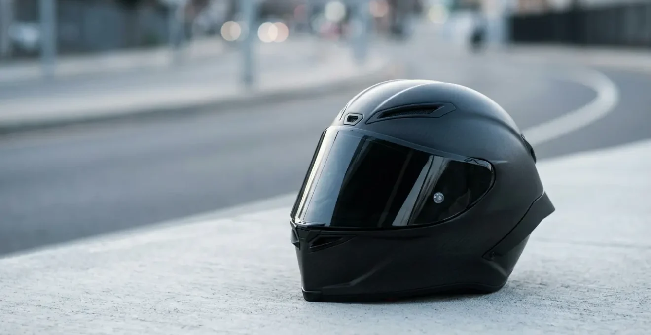 Casque de moto intégral moderne présentant la nouvelle norme de sécurité ECE 22.06