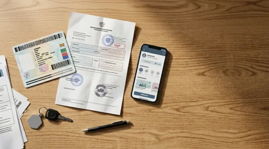 Vérification des documents administratifs d'un scooter lors d'une transaction