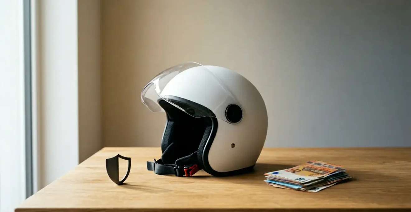 Concept visuel représentant le choix financier entre assurance tous risques et économies pour un scooter 125cc