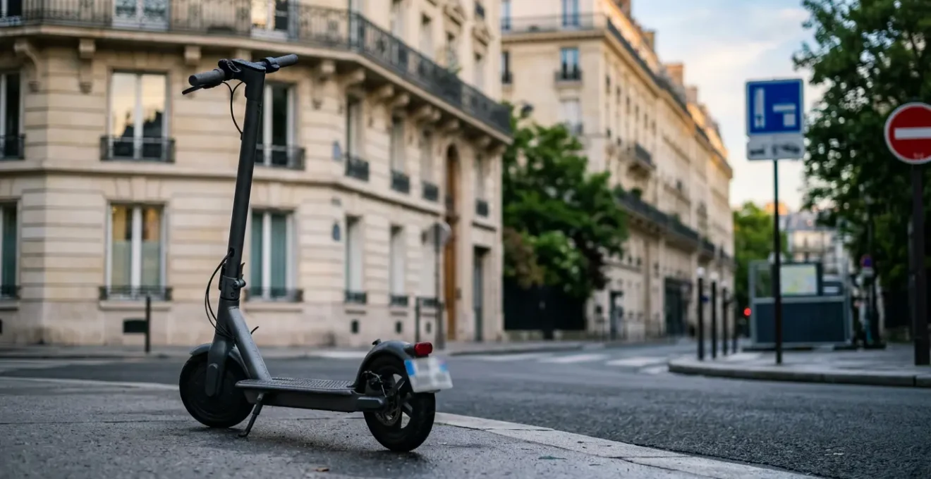 Scooter urbain dans une zone à faibles émissions avec vignette Crit'Air visible