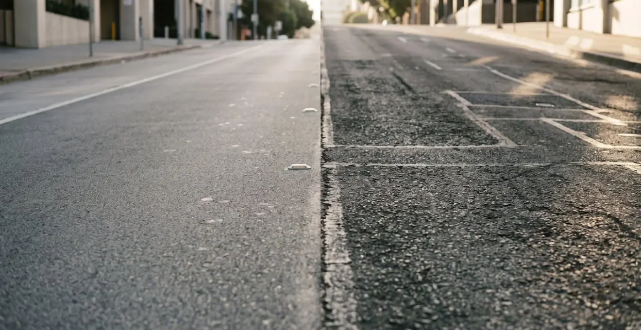 Mise en scène symbolique illustrant la différence de performance entre cylindrées sur route urbaine