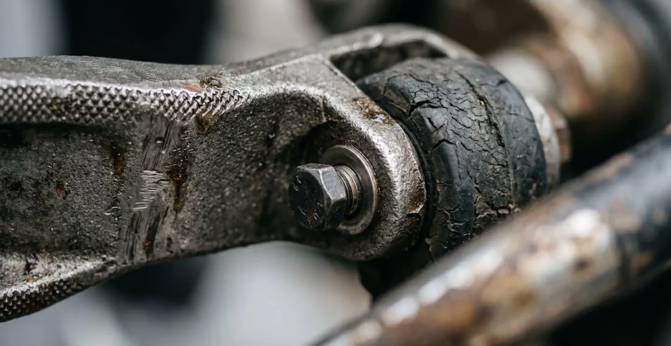 Détails macro de composants mécaniques d'un scooter révélant l'importance de l'inspection minutieuse